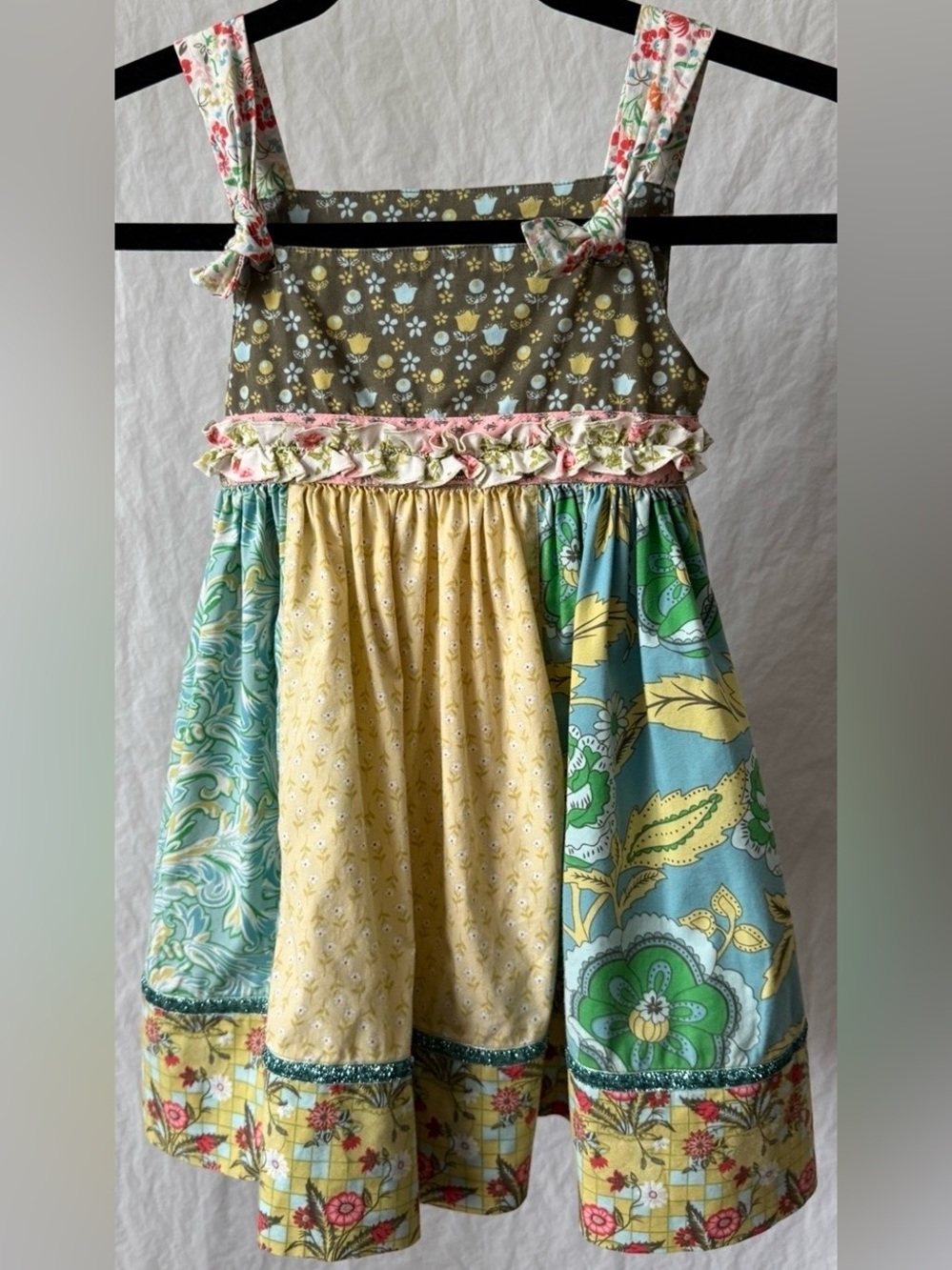 Matilda Jane Serendipity Swiss Miss Paneled Knot Dress Girls Size 4